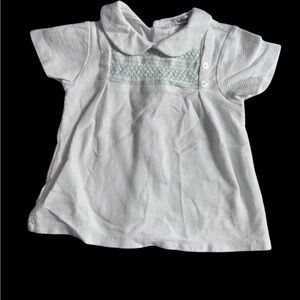 Babidu white shirt with green embroidery. K241